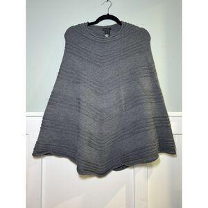 Emporio Armani Womens Gray‎  Wool Blend Shawl Poncho Sweater One Size